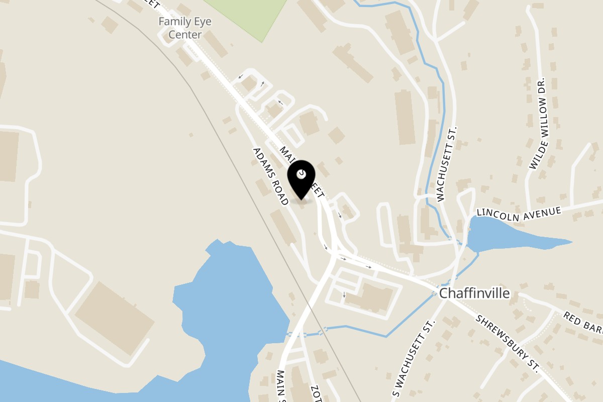 Map showing the location of Holden Pizza on 597 Main St in Holden
